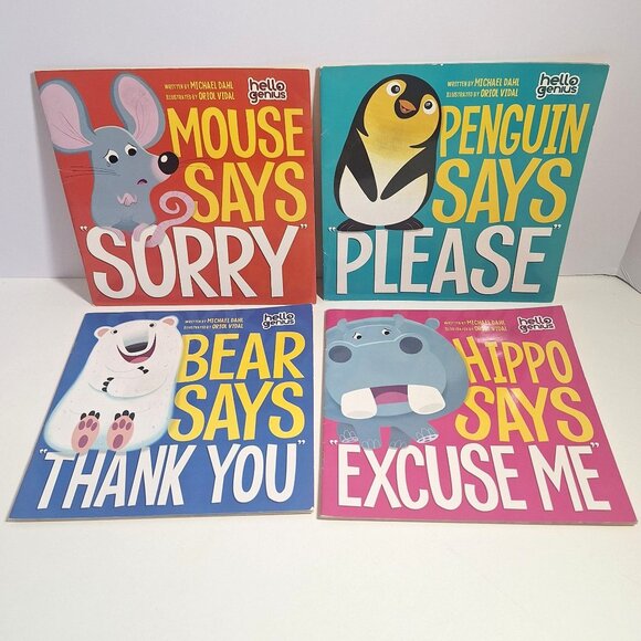 Hello Genius Other - Hello Genius Mouse Penguin Bear Hippo Says Sorry Please Thank You Manners 4 Lot